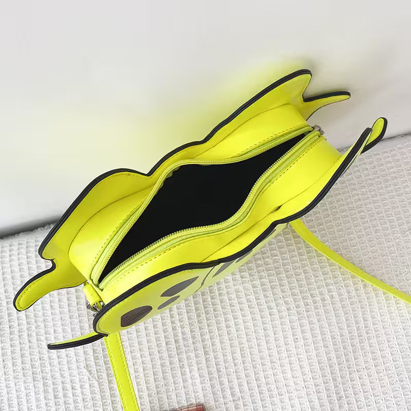 Halloween Shoulder Bag | Funny 3D Cartoon Ghost Purses in Black, White or Neon Yellow for Spooky Outfits