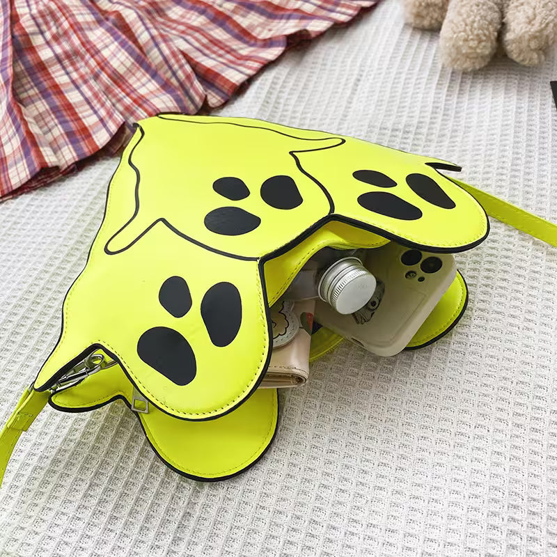 Halloween Shoulder Bag | Funny 3D Cartoon Ghost Purses in Black, White or Neon Yellow for Spooky Outfits
