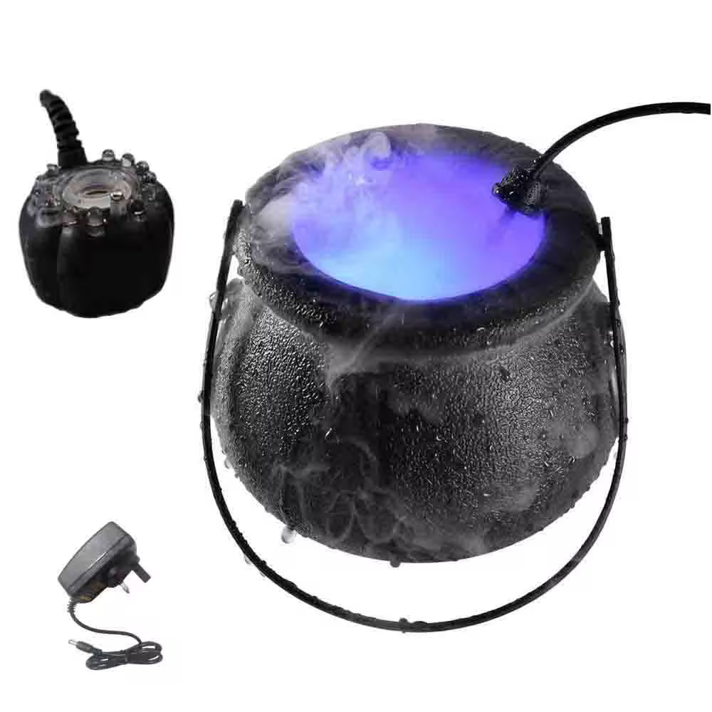 Halloween Fog Maker Cauldron | LED Mist Maker with Color-Changing Lights | Indoor Halloween Décor