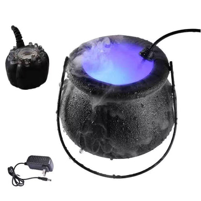 Halloween Fog Maker Cauldron | LED Mist Maker with Color-Changing Lights | Indoor Halloween Décor