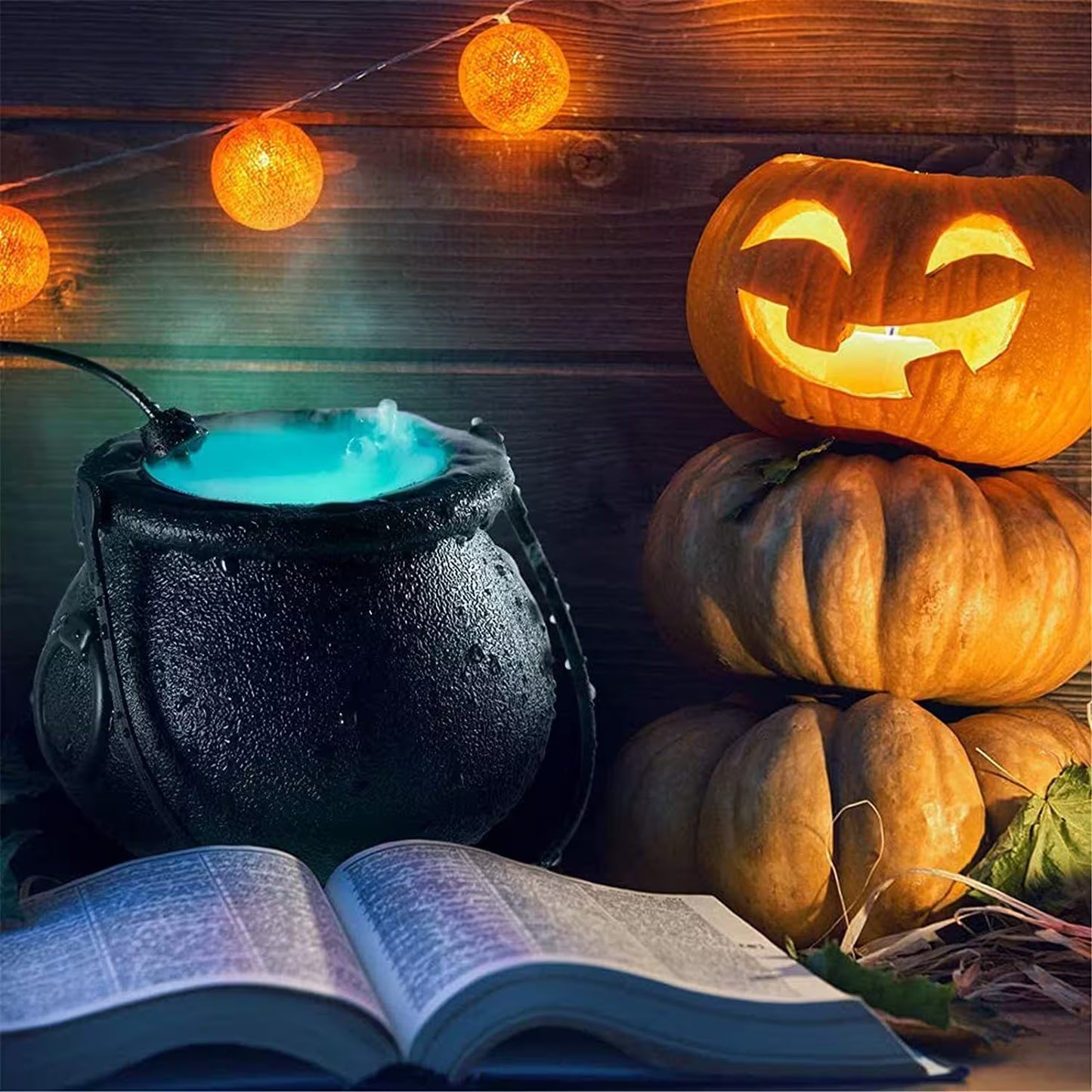 Halloween Fog Maker Cauldron | LED Mist Maker with Color-Changing Lights | Indoor Halloween Décor