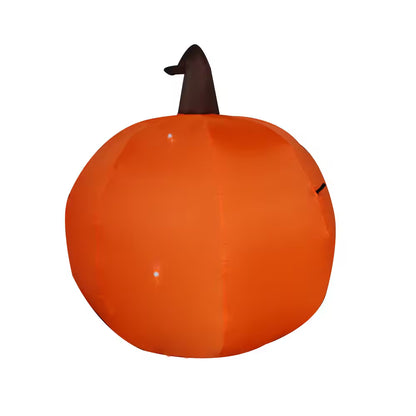 Backside of Halloween Inflatable Pumpkin Light  – 4ft Light-Up Jack-o’-Lantern with Green-Eyed Design for Spooky Party Displays