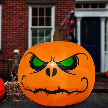 Halloween Inflatable Pumpkin Light  – 4ft Light-Up Jack-o’-Lantern with Green-Eyed Design for Spooky Party Displays