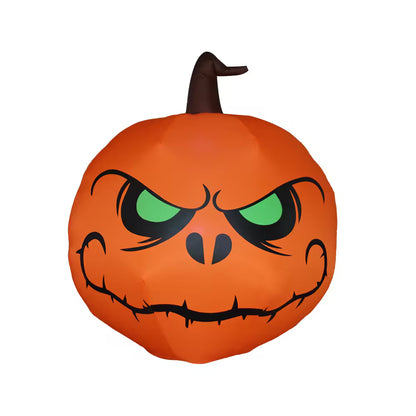 Halloween Inflatable Pumpkin Light  – 4ft Light-Up Jack-o’-Lantern with Green-Eyed Design for Spooky Party Displays