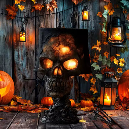 Halloween Lava Stone Skull Lamp | Gothic Lava-Effect Decor