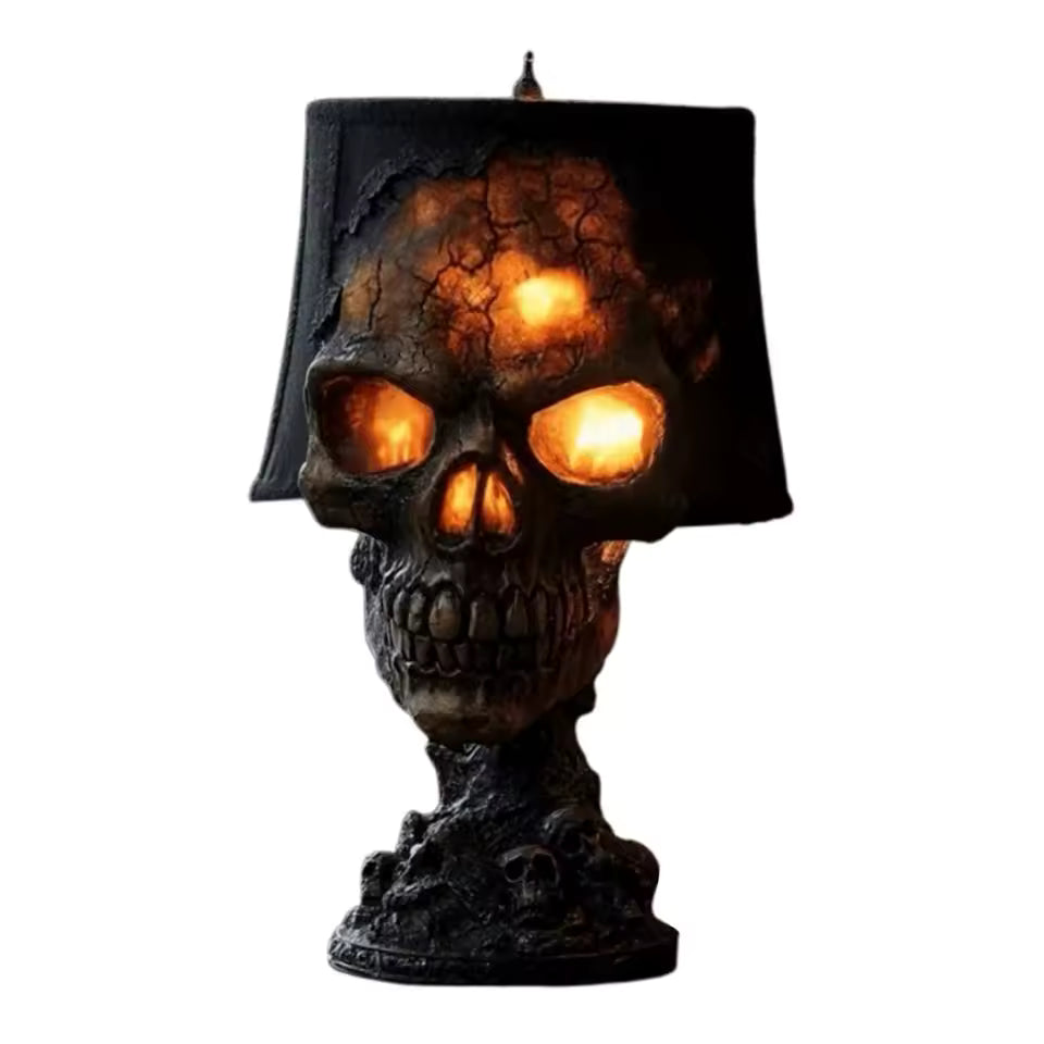 Halloween Lava Stone Skull Lamp | Gothic Lava-Effect Decor