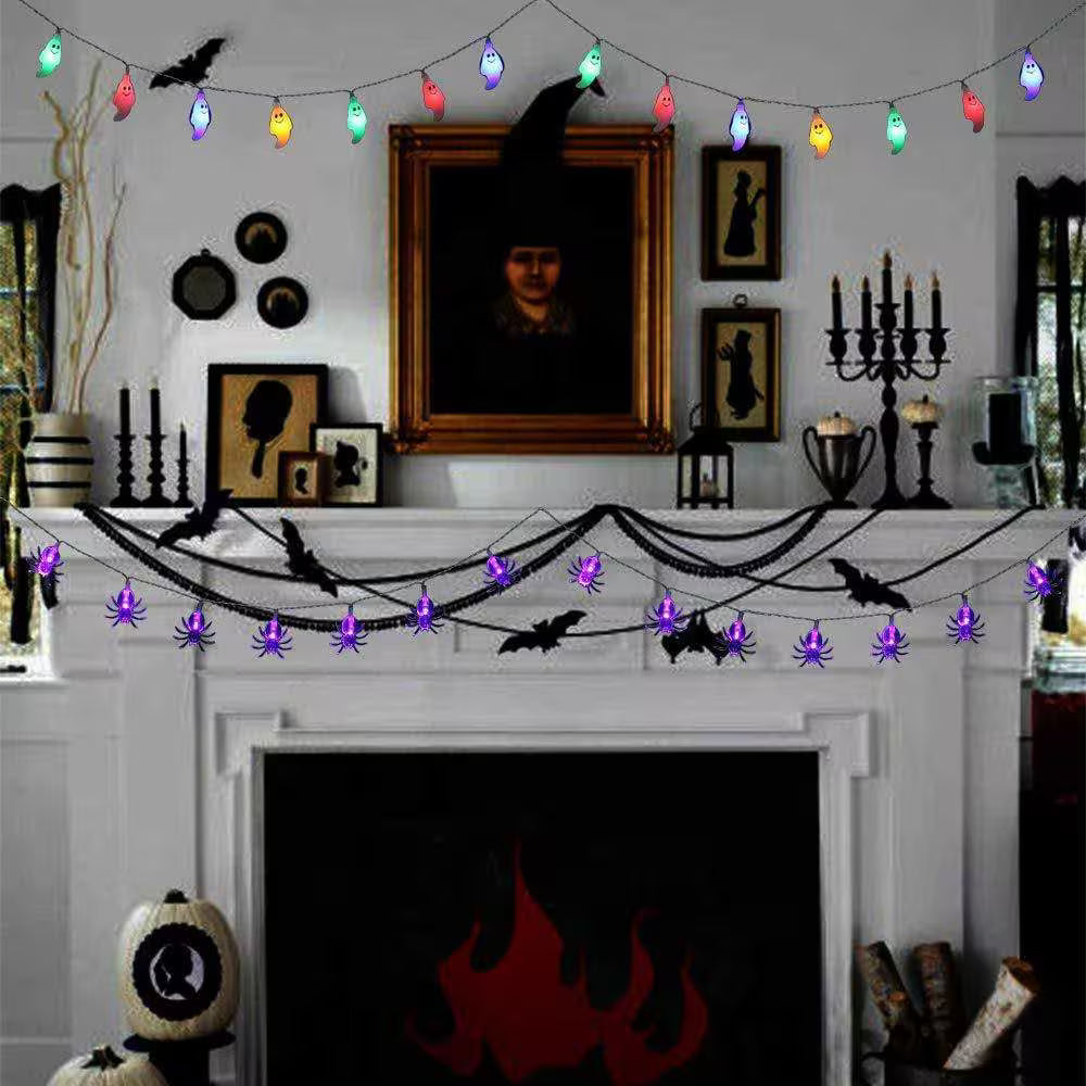 Halloween Lights | Pumpkin, Ghost, Bat, Spider, Skull & Skeleton Glow Lights | Indoor & Outdoor Halloween Décor