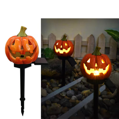 Big Pumpkin Halloween Outdoor Lights LED – Solar Garden Stake Decorations with Pumpkin, Ghost & Witch-Hat Designs for Spooky Pathway Styling