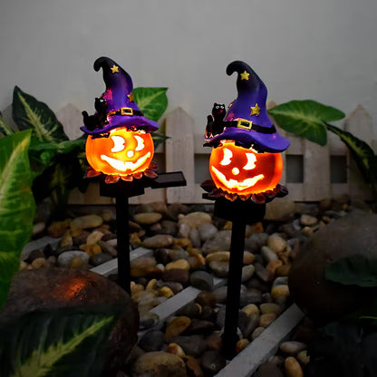 Halloween Outdoor Lights LED – Solar Garden Stake Decorations with Pumpkin, Ghost & Witch-Hat Designs for Spooky Pathway Styling