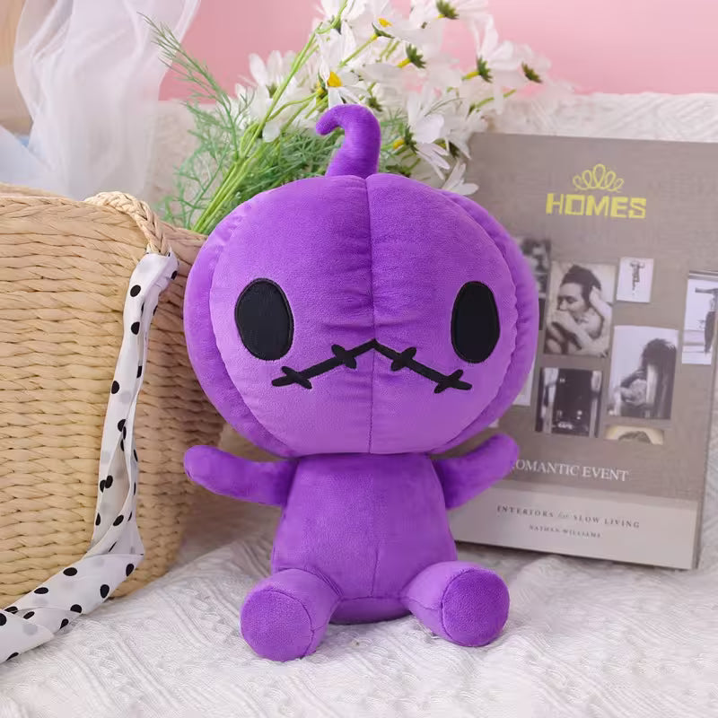 Halloween Plush Toy – Cute Pumpkin-Head Stuffed Character in Orange, Purple, Black or White for Spooky Room Decor & Gifting