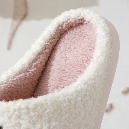 Halloween Slippers with Pumpkin Design – Fuzzy Closed-Toe, Slip-On House Slippers in Black or White for Spooky Season Lounging