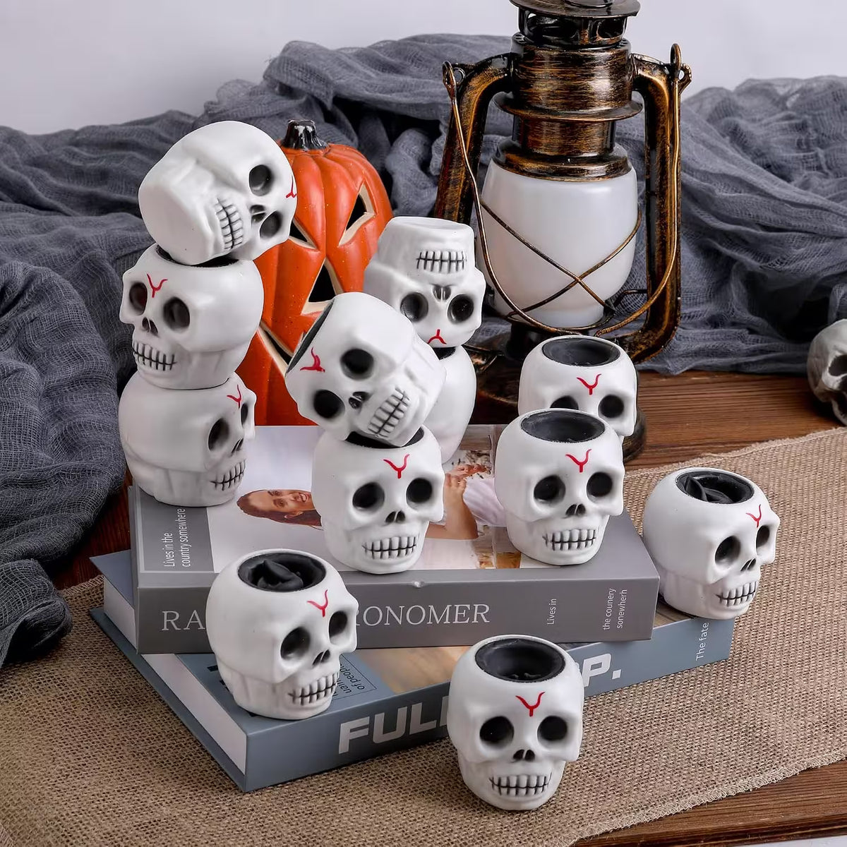 Halloween Squishy Toys – Squeeze-to-Reveal Skull with Pop-Up Bat | Mini Spooky Fidget Toy for Desk Play & Halloween Party