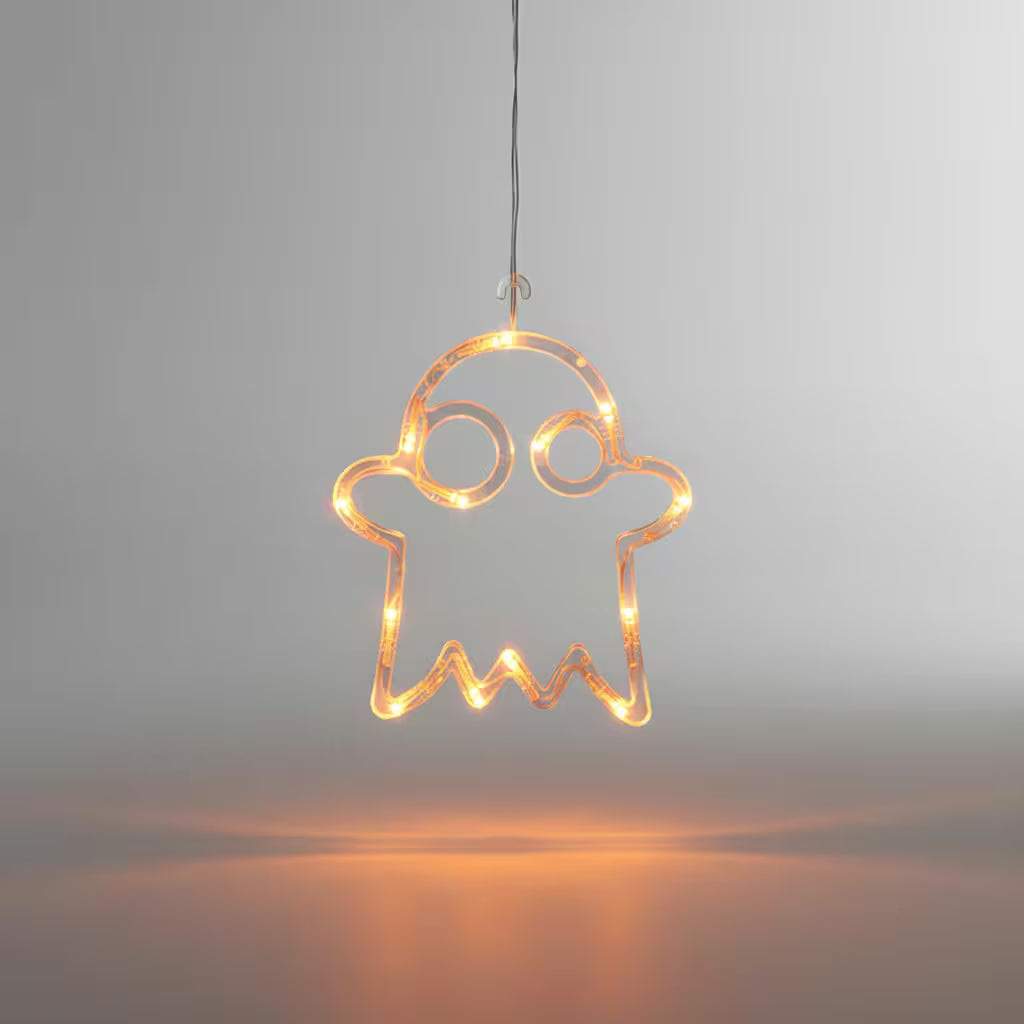Halloween Window Lights – 7-Piece Suction Cup Set, Pumpkin Ghost Spider Witch Hat Bat & Eyeball, Battery Powered