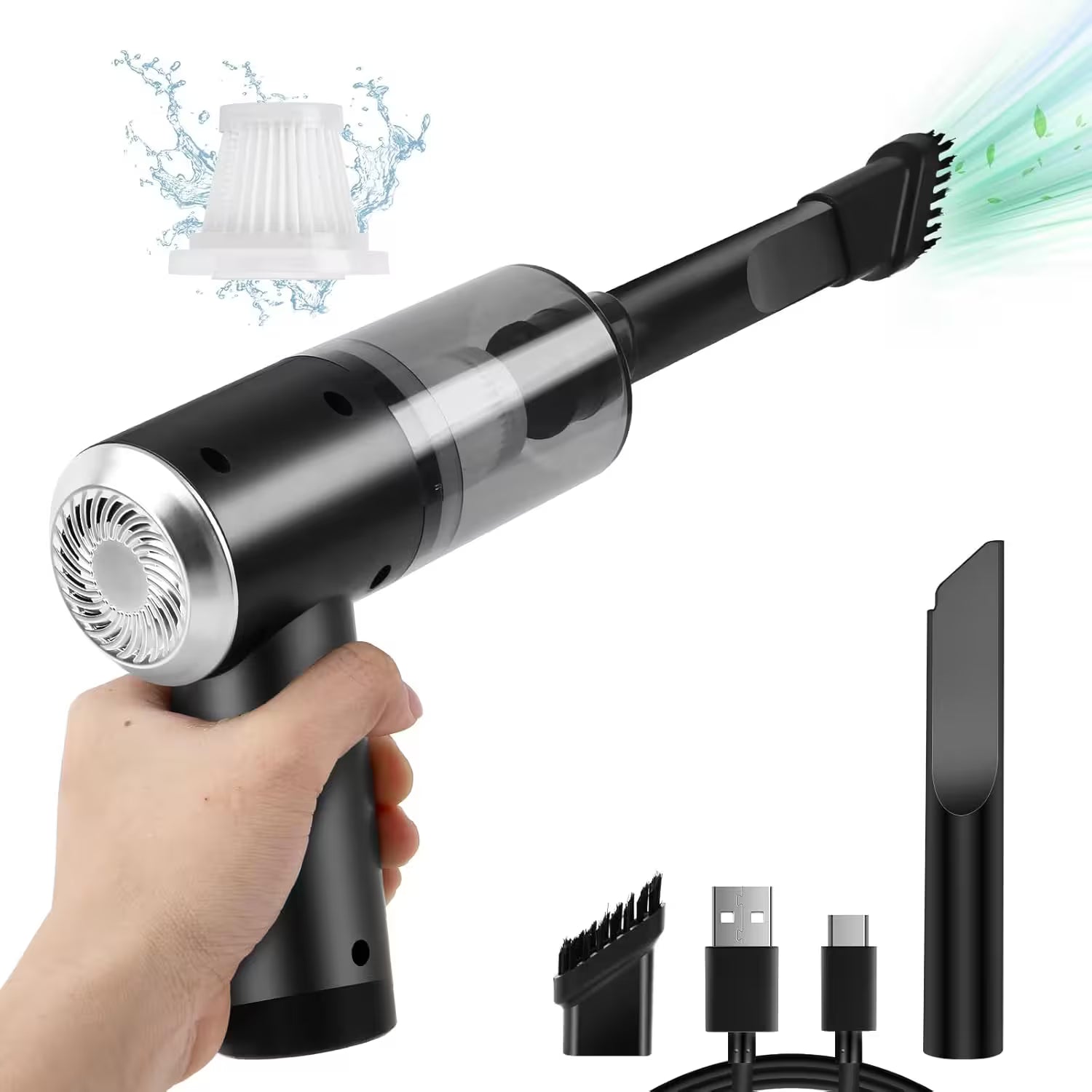 Handheld Cordless Vacuum Cleaner | Built-In LED Light | High Suction | Car, Home, Baby Chair & Keyboard Cleaner