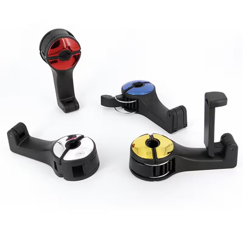 Headrest Hooks For Cars With 360° Phone Holder | Clip-On Seat Back Hook For Bags, Purses & Bottles