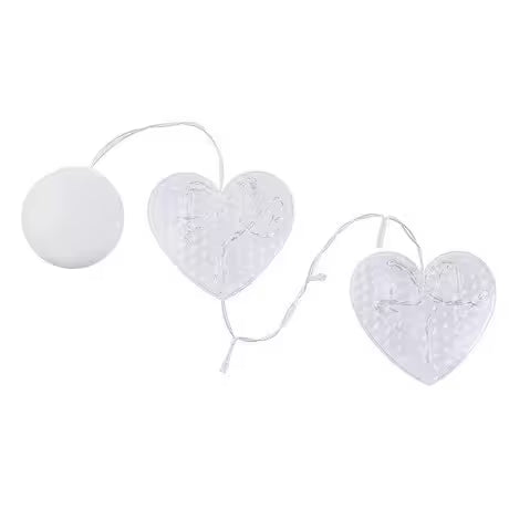 Heart-shaped white lanterns on a white background