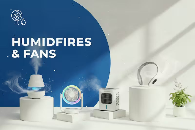 Shop cool mist humidifiers, aromatherapy diffusers & portable fans. USB rechargeable, whisper-quiet, bedroom-ready. From $23. Ships fast & free.