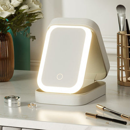 Illuminate your beauty routine and keep your makeup organized with this LED Makeup Mirror with Storage Box