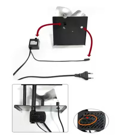 Diagram of an electrical system with components and connections on a white background