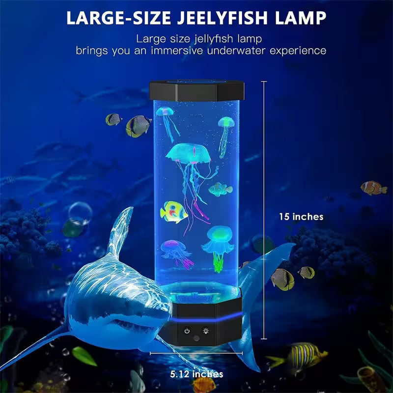 Large-size jellyfish lamp with underwater scene and measurements