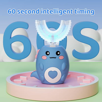 Kids Electric Toothbrush | U-Shaped | 360° Automatic Sonic Cleaning | Food-Grade Silicone | 3 Modes | 60-Second Timer