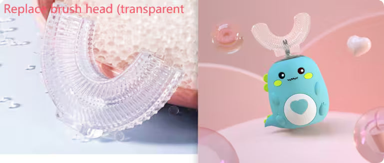 Kids Electric Toothbrush | U-Shaped | 360° Automatic Sonic Cleaning | Food-Grade Silicone | 3 Modes | 60-Second Timer