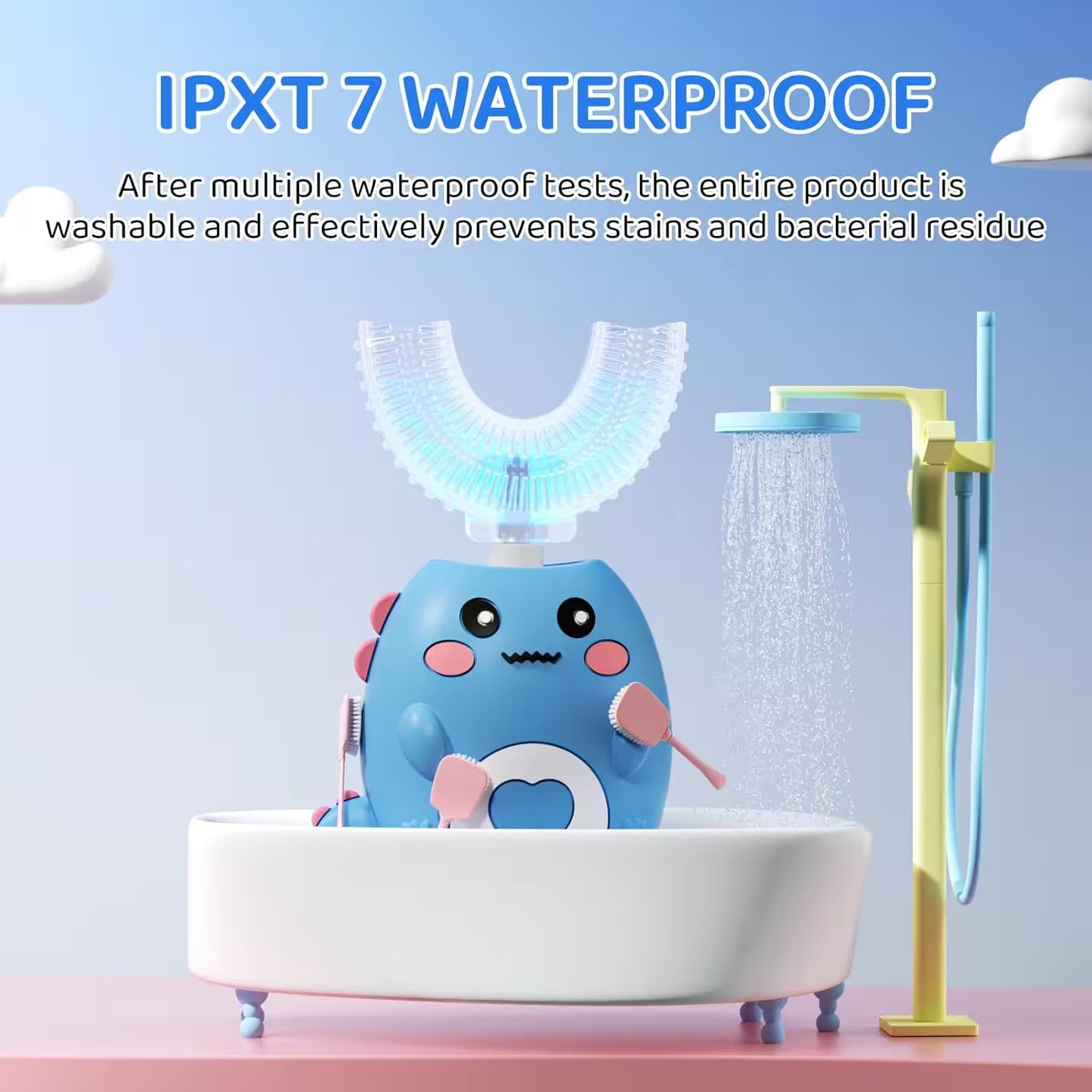 Kids Electric Toothbrush | U-Shaped | 360° Automatic Sonic Cleaning | Food-Grade Silicone | 3 Modes | 60-Second Timer