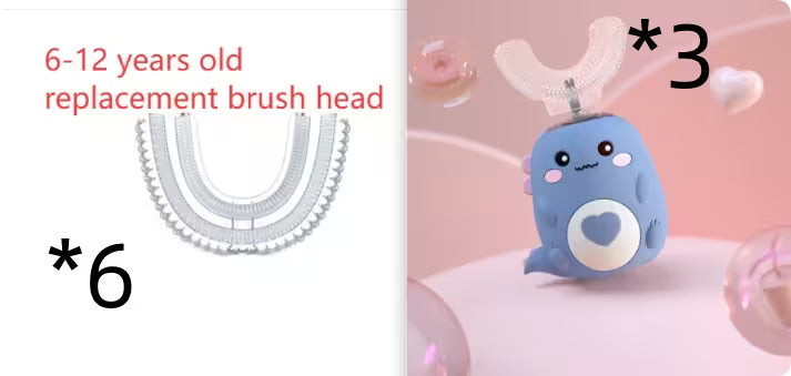 Kids Electric Toothbrush | U-Shaped | 360° Automatic Sonic Cleaning | Food-Grade Silicone | 3 Modes | 60-Second Timer