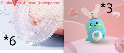 Kids Electric Toothbrush | U-Shaped | 360° Automatic Sonic Cleaning | Food-Grade Silicone | 3 Modes | 60-Second Timer