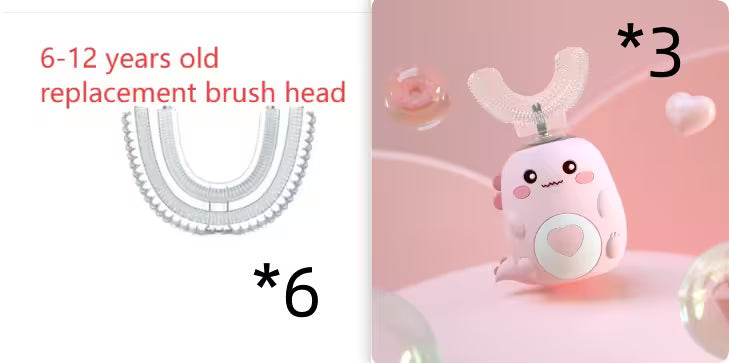 Kids Electric Toothbrush | U-Shaped | 360° Automatic Sonic Cleaning | Food-Grade Silicone | 3 Modes | 60-Second Timer