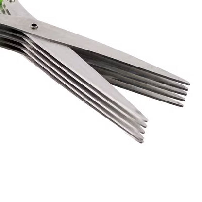 Set of metal scissors on a white background