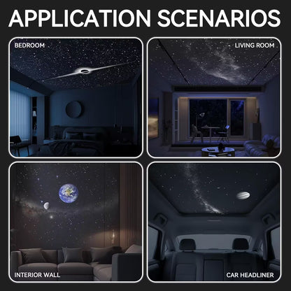 LED Galaxy Projector Night Light | 360° HD Star Projector for Kids Bedroom | Swappable Galaxy Film Discs | Ceiling & Wall Space Projector
