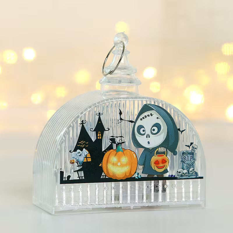 LED Halloween Lantern | Pumpkin, Scarecrow, Skull & Witch Designs | Decorative Spooky Light for Room & Party Table Styling