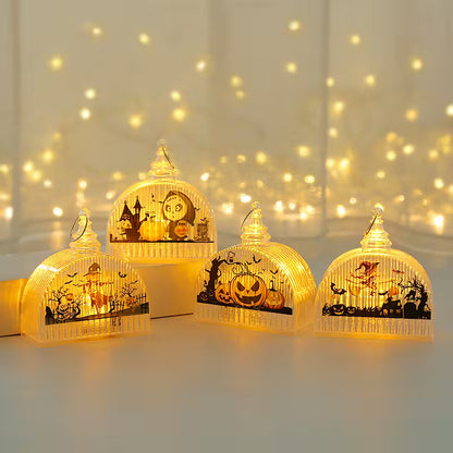 LED Halloween Lantern | Pumpkin, Scarecrow, Skull & Witch Designs | Decorative Spooky Light for Room & Party Table Styling