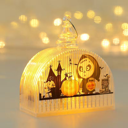 LED Halloween Lantern | Pumpkin, Scarecrow, Skull & Witch Designs | Decorative Spooky Light for Room & Party Table Styling