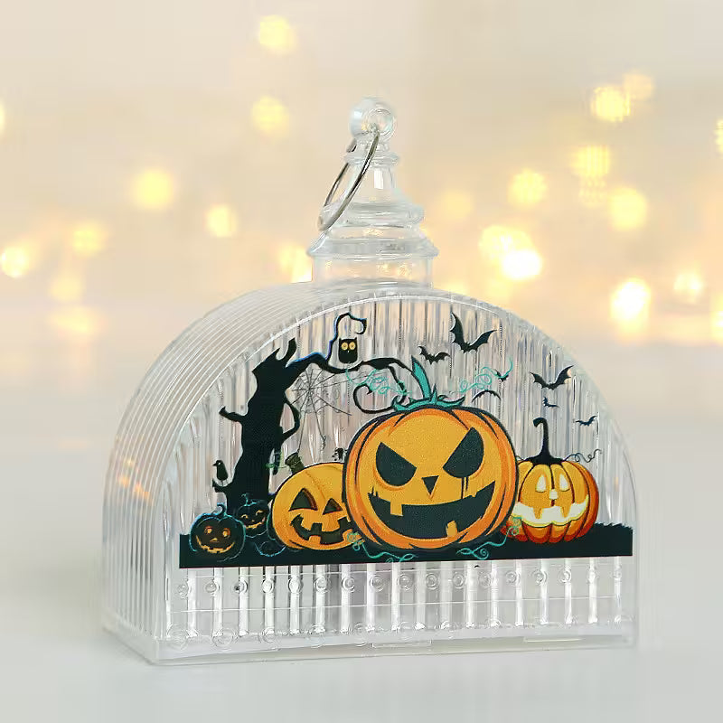 LED Halloween Lantern | Pumpkin, Scarecrow, Skull & Witch Designs | Decorative Spooky Light for Room & Party Table Styling