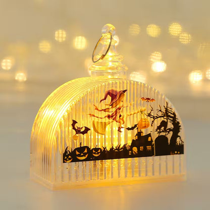 LED Halloween Lantern | Pumpkin, Scarecrow, Skull & Witch Designs | Decorative Spooky Light for Room & Party Table Styling