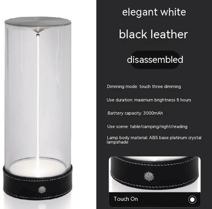 White LED Lamp With Black Leather