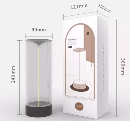 FroNight lamp packaging with dimensions on a white background