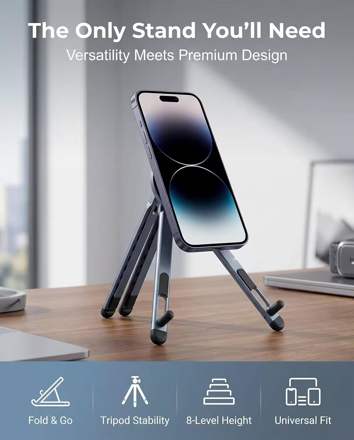 Laptop Foldable Stand with Magnetic Phone Holder