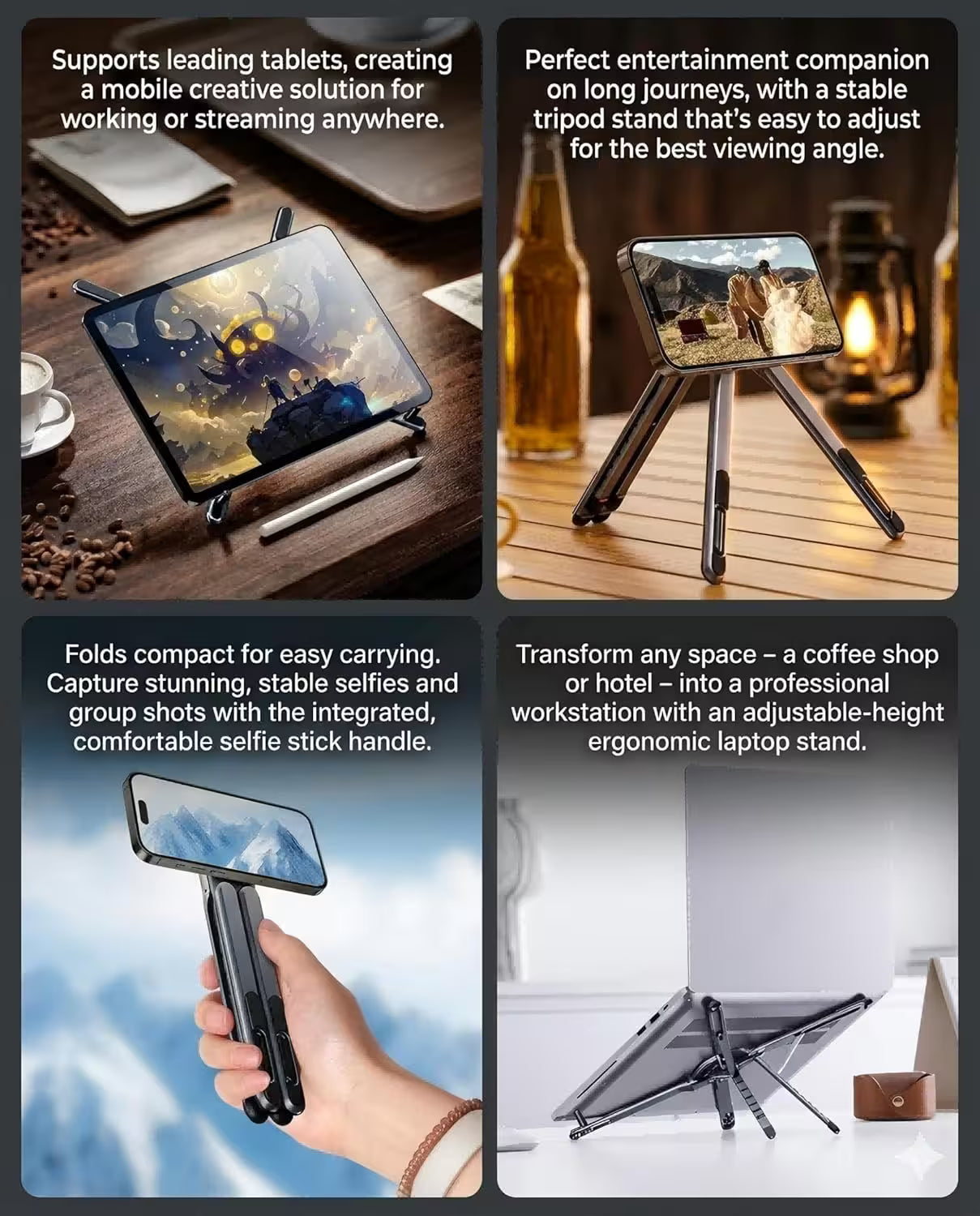 Portable Ergonomic Desk Stand for MacBook_ iPad_ iPhone_ Travel-Ready