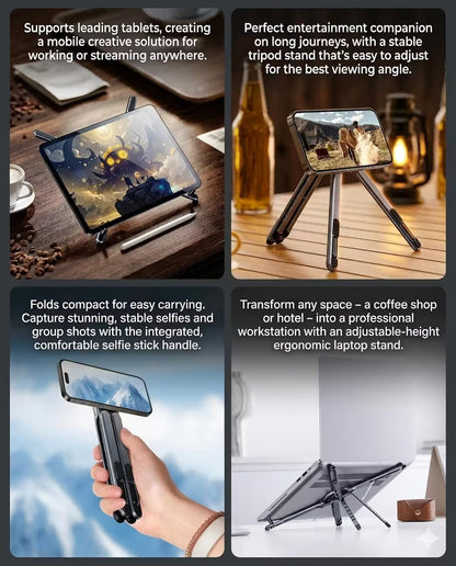 Portable Ergonomic Desk Stand for MacBook_ iPad_ iPhone_ Travel-Ready