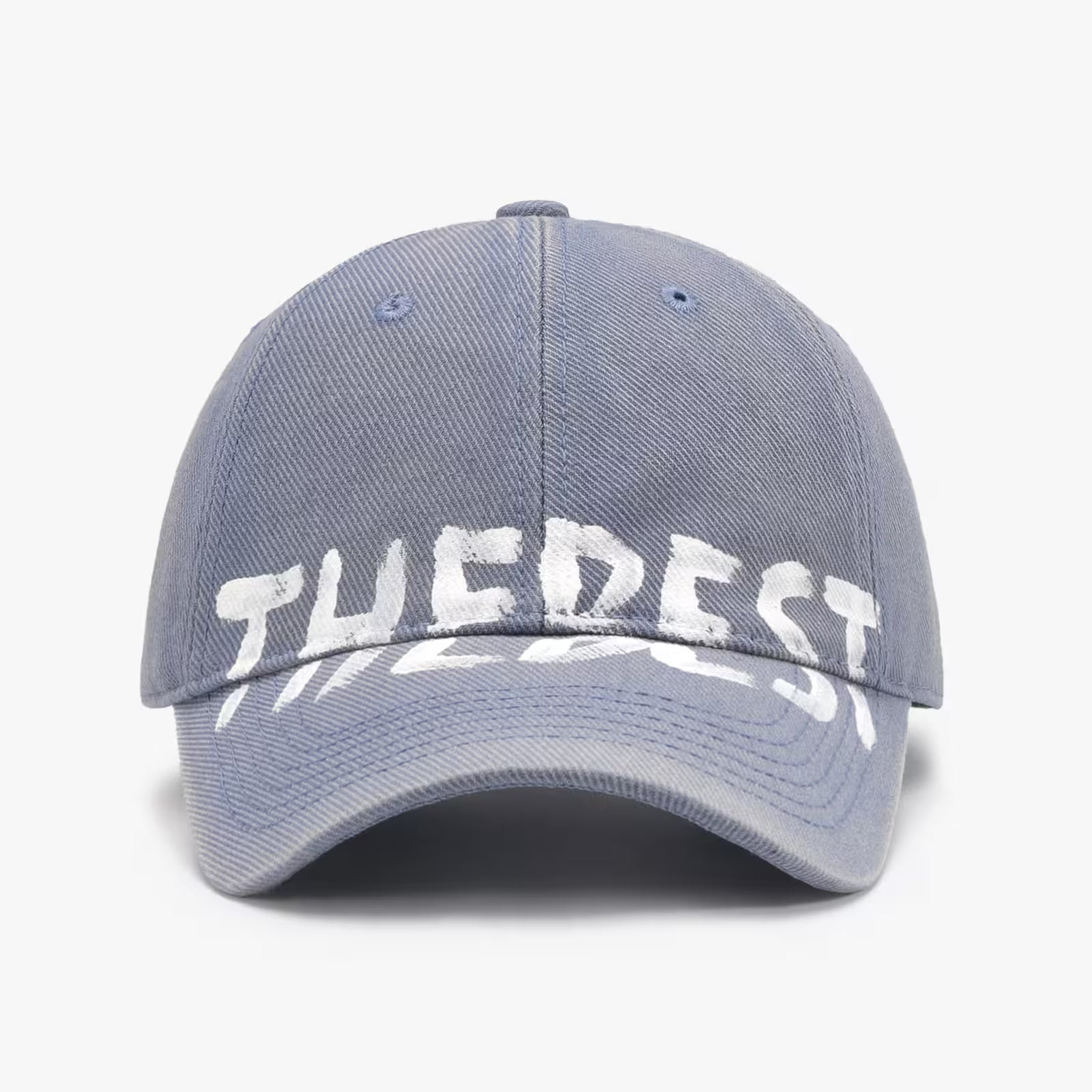 Gray cap with 'THE BEST' text on a white background