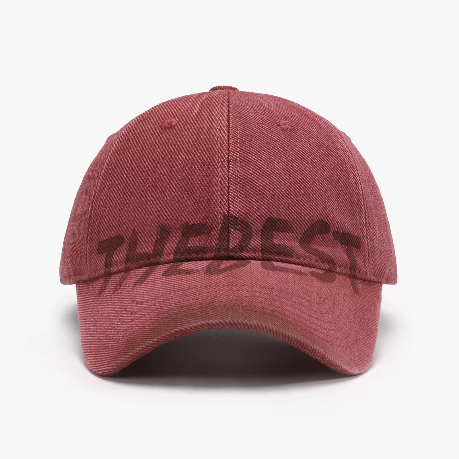 Red cap with 'THE BEST' text on a white background