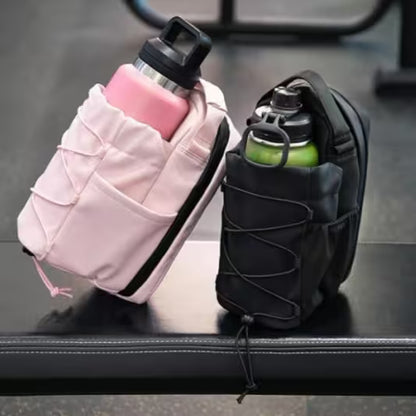 Magnetic Gym Bag Water Bottle Holder | Crossbody Bottle Carrier with 4 Magnets For Gym, Hiking & Sports