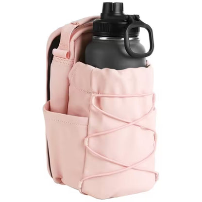Magnetic Gym Bag Water Bottle Holder | Crossbody Bottle Carrier with 4 Magnets For Gym, Hiking & Sports