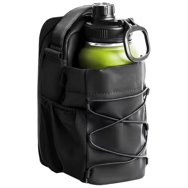 Magnetic Gym Bag Water Bottle Holder | Crossbody Bottle Carrier with 4 Magnets For Gym, Hiking & Sports
