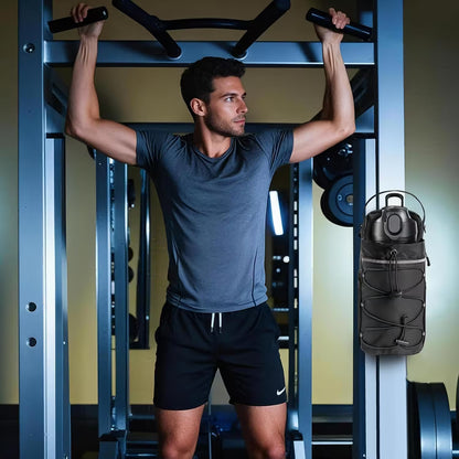 Magnetic Gym Bag Water Bottle Holder | Crossbody Bottle Carrier with 4 Magnets For Gym, Hiking & Sports