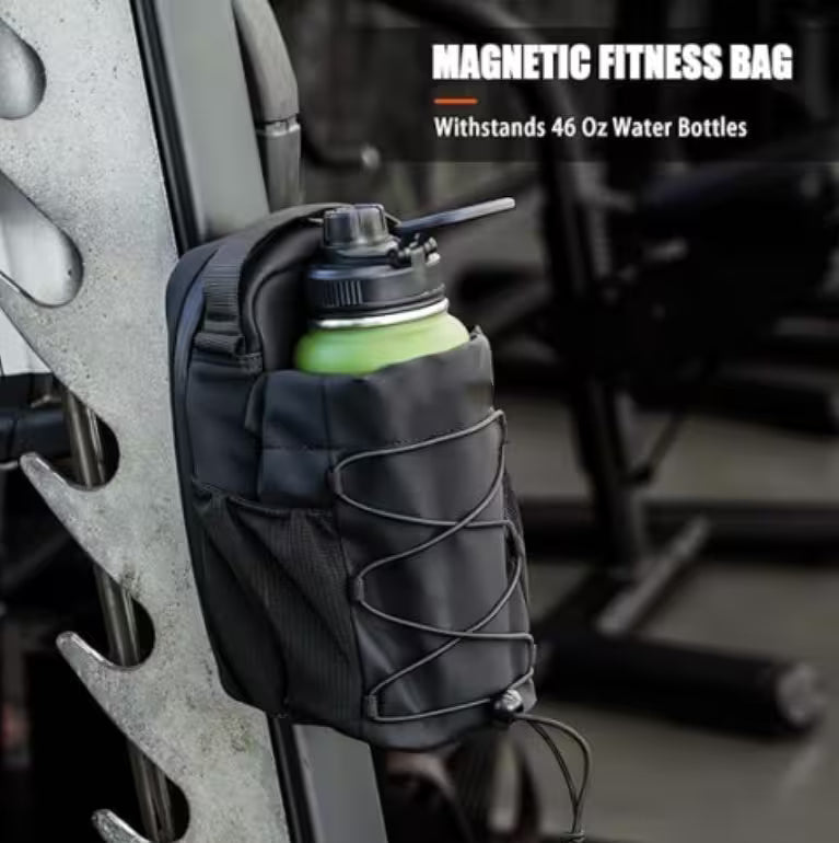 Magnetic Gym Bag Water Bottle Holder | Crossbody Bottle Carrier with 4 Magnets For Gym, Hiking & Sports