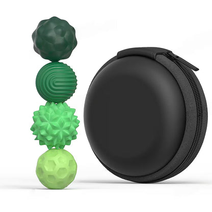 Magnetic Silicone Fidget Balls for Adults | 4 Sensory Textures | Silent Stress Relief Toy | 4 or 8 Ball Set with EVA Case